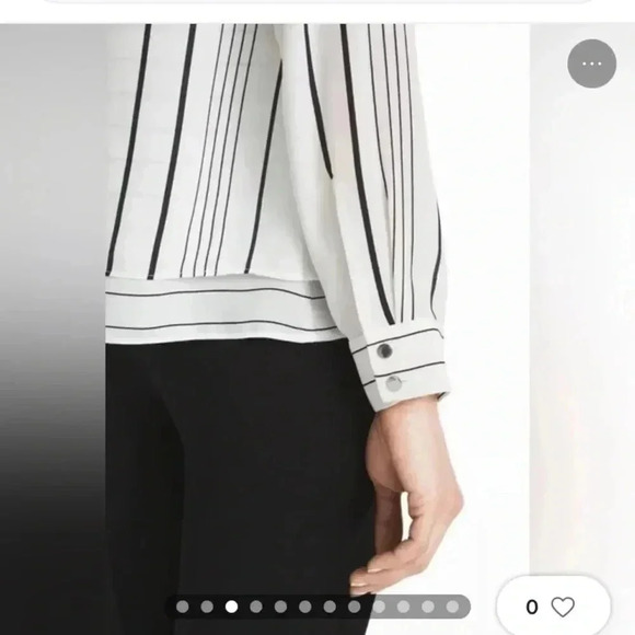 White House Black Market window pane double layer blouse - Picture 4 of 11